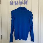 Joseph A Vintage Joseph A women’s blue turtleneck ruched sleeve sweater petite large Photo 6