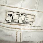 Free People | Destroyed Distressed Skinny Ankle Jeans White Tan Topstitch | 26 Photo 6