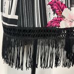 Zac & Rachel Abstract Floral Fringe Tank Top Sz M Women’s Hawaiian Black Size M Photo 2