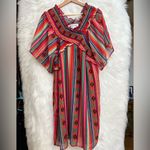 Off the shoulder colorful serape western cowgirl style midi dress Red Size L Photo 3