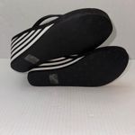 Ralph Lauren Lauren  Jalen Wedge Flip Flop Womens 10B Sandals Black White Stripe Photo 8