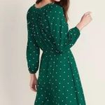 Old Navy A Line Dress Woman medium Green Polk A Dot With Tassel Tie Photo 4