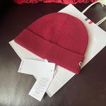 Lacoste Edge 100% Wool Beanie in Bordeaux burgundy NWT Photo 0