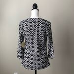 TIFFANY & GREY | Geometric Patterned Blouse Sz MP Black Photo 3