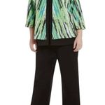 Ming Wang  Knit Blazer Blue Green Black White Size XL Photo 11