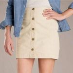 Toad & Co Mindy organic cotton corduroy button front mini skirt 8 Tan Photo 2