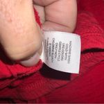 Pure Jill Candy Apple Red Cotton Crinkle Texture Long Sleeve Crew Neck Tunic Lg Photo 8