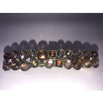 MULTI COLOR BROWN LUCITE JEWELED METAL HAIR BARRETTE‎ Photo 1