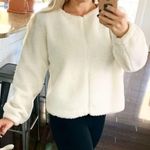 Prologue  White Sherpa Boxy Sweater Photo 0