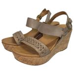 Kork-Ease Sandals Womens 7 Tan Leather Wedge Austin Braid Cork Espadrille Beach Photo 1