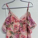 Lulus  Watch Me Grow Pink Floral Print Cold-Shoulder High-Low Dress Medium Photo 8