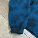 True Religion Foil Logo V Neck Crop Long Sleeve Sweatshirt Blue Poseidon Small Photo 7