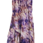 Adelyn Rae Halter Asymmetrical Ruffle Dress Purple Watercolor Chiffon Size XS Photo 0