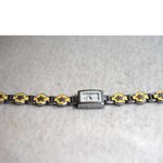Unique Chaoyada Yellow Enamel Inlay Silver Tone 6.5" Bracelet Band Watch Photo 2