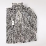 Misook ‎ Vintage Y2K Black White Spotted Shiny Zip Closure Jacket Size S Photo 6