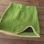 ZARA MOSS GREEN TEXTURED TWEED MINI SKIRT WITH CHAIN SIZE Xsmall Photo 2