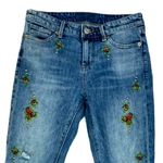 Lucky Brand Women's Jeans Ava Mid Rise Raw Hem Floral Embroidery Skinny Jeans 0 Photo 5