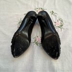 Salvatore Ferragamo “Societe” black satin peep toe pumps size 6 Photo 3