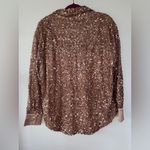The Vintage Shop The Vintage Shop Pink Rose Gold Sequin Button Down Oversized Shirt Size M Photo 5