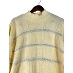 Vintage Basic Editions Knit Sweater Striped Cream Blue Acrylic Size‎ Medium Photo 5