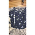 American Eagle  Outfitters Floral Cold Shoulder Tank Top Blouse XL Gray Blue Photo 4