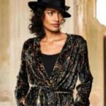 Chelsea and Violet NEW renessaince wrap mini dress soft crushed velvet Floral XL Photo 4