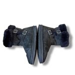 Lamo Cresson Pull On Boots Women’s Size 10.5 Black Suede Faux Fur Buckle‎ Strap Photo 2