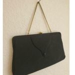 VTG Art Deco Black Gold Clutch Evening Bag Purse Mid Century Modern 50s MCM 5x10 Photo 2