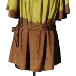 Cache Brown Silk Peasant BOHO Chic Brown Tie Dye Nail Head Top New $128 NWT Photo 2