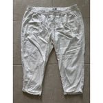 Old Navy Pants Womens XL White Linen Blend Ankle Coastal Beachy Lightweight Photo 2