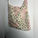 Free People Lightweight Hippie Floral Beachy Linen Semi Sheer Shopper Tote Bag Photo 10