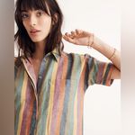 Madewell  Courier Shirtdress in Rainbow Stripe Photo 4