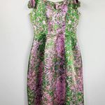 Natasha Zinko Pink & Green Sakura Floral Print Sweetheart Midi Dress Size 8 Photo 7