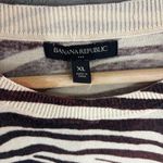 Banana Republic  Lightweight Sweater XL Tan Zebra Mobwife Safari Chic Maximalist Photo 4