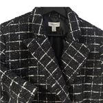 ON 34th Black White Tweed Double Breasted Blazer Jacket Women Size 6 Classic Photo 3
