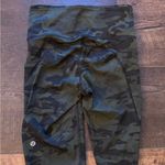 Lululemon  Dark Green Camo High-Rise Biker Shorts | Size 4 Photo 1