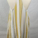 Cabela's Cage Womens Shift Dress Size L Yellow Striped Racerback Spaghetti Strap Mini Photo 1