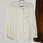 NWT white sheer button down long sleeve shirt blouse Size XS Photo 0