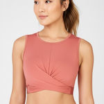 Fabletics  Pia Powertouch Twist Front Crop Tank Womens M Pink Athletic Activewear Photo 0