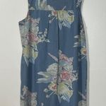 Denim & Co . Stretch Denim Floral Print A-Line Dress Photo 3