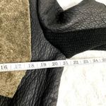 AMS Pure Black Vegan Leather Wool Mohair Fuzzy Lining Full Zip Jacket 10 Photo 4