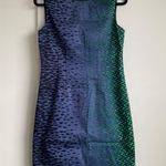 Elie Tahari New Dress Neon Green & Steel Blue Sheath Dress Sz 8 Photo 0