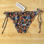 Solid & Striped Iris Printed Side Tie Mesh Bikini Bottom in Optic Swirl - Large Photo 0