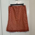 Talbots ‎ Floral Crochet Lace Fully Lined Pencil Skirt Peach Cotton Blend Size 12 Photo 0