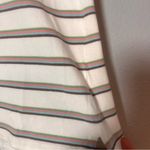Old Navy Vintage  Polo Shirt Striped Cream Brown Green Blue Womens Size Large Y2K Photo 4