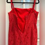 Fame and Partners The Max Midi Dress in Red Lace Sheath Chic Cocktail Size 8 Med Photo 8