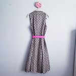 Eliza J  Black and White Gingham Shirt Dress with Barbie Pink Bow Photo 8