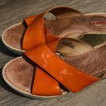 Born Leather Wedge Sandals Size 8 Medium Orange Photo 12