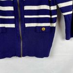 Cable & Gauge  Petite Striped Nautical Full Zip Cardigan Jacket PXL Photo 1