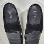VTG Bass Artist Mules Womens 6 Black Leather Slip On Square Toe Block Heel 2003 Photo 11